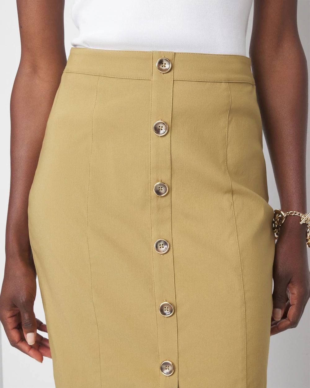 Belted Utility Skirt With Side Button main image 0